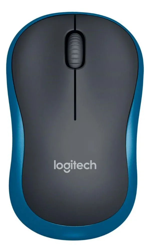 Logitech M185, bezdrátová myš, optická, 3 tlačítka, USB přijímač, modrá