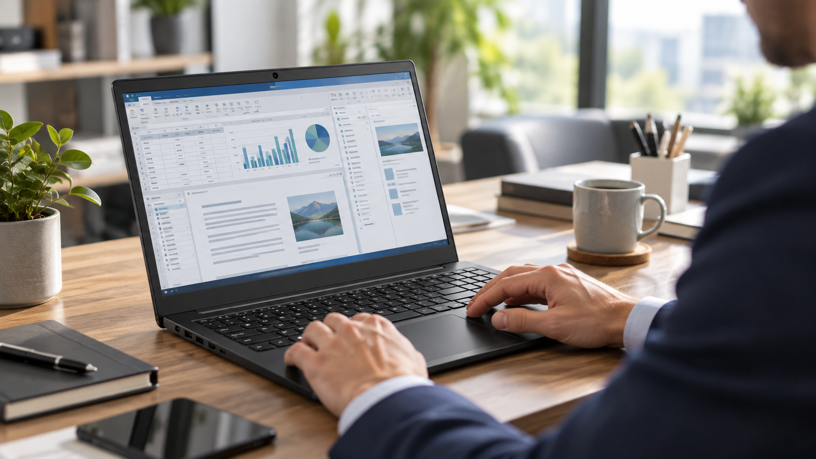 Dell Pro 15 Essential PV15250 50M4W pohled na otevřený notebook
